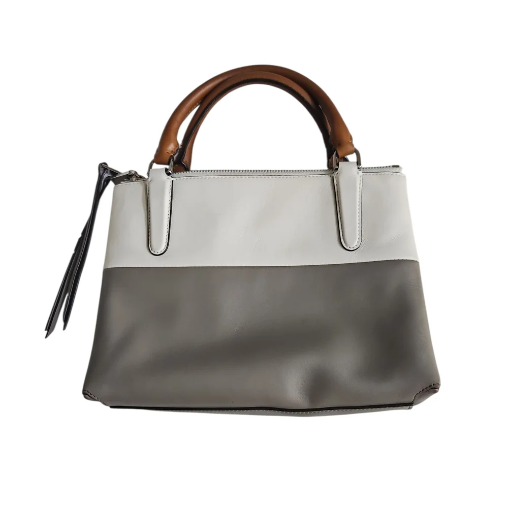 Coach Mini Borough Bag With Retro Colorblock Leather with Brown Handles
